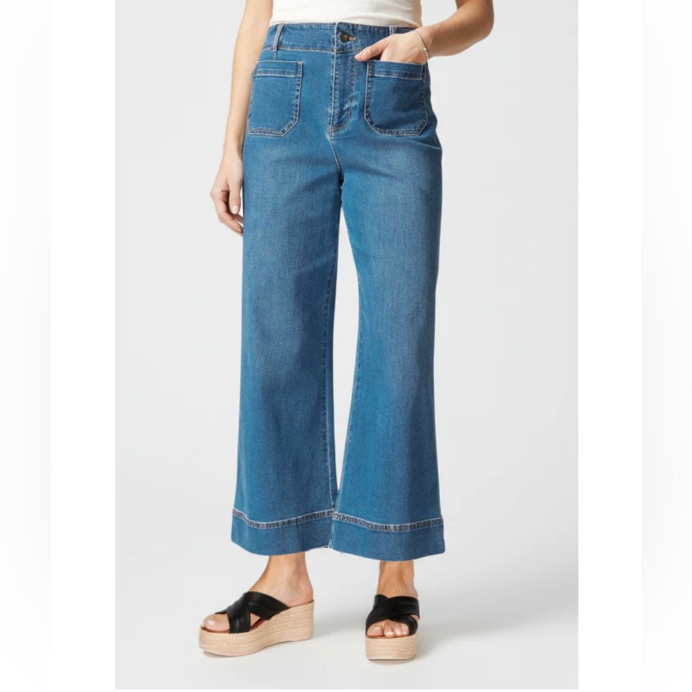 Habitat Cropped Blue Denim Wide Leg High Rise Jeans Women’s 6
